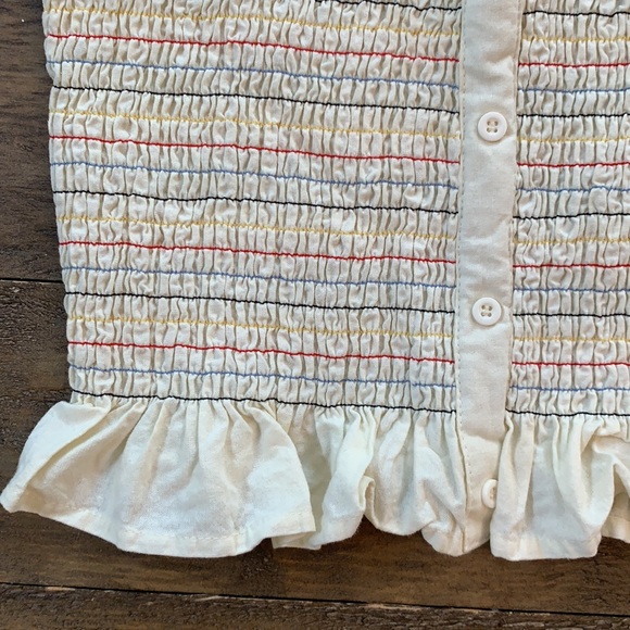 Urban Outfitters Ruffle Button Down Crop Top - Picture 2 of 9